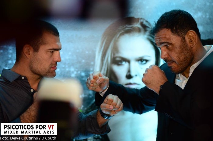 Encarada entre Rogério Minotouro e Maurício Shogun Rua / Foto: Deive Coutinho