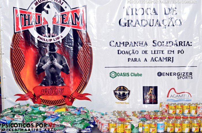 Doações de leite em pó para a instituição ACAMRJ