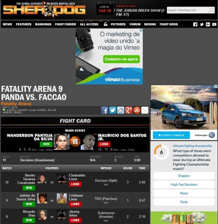 Registro do evento Fatality Arena.